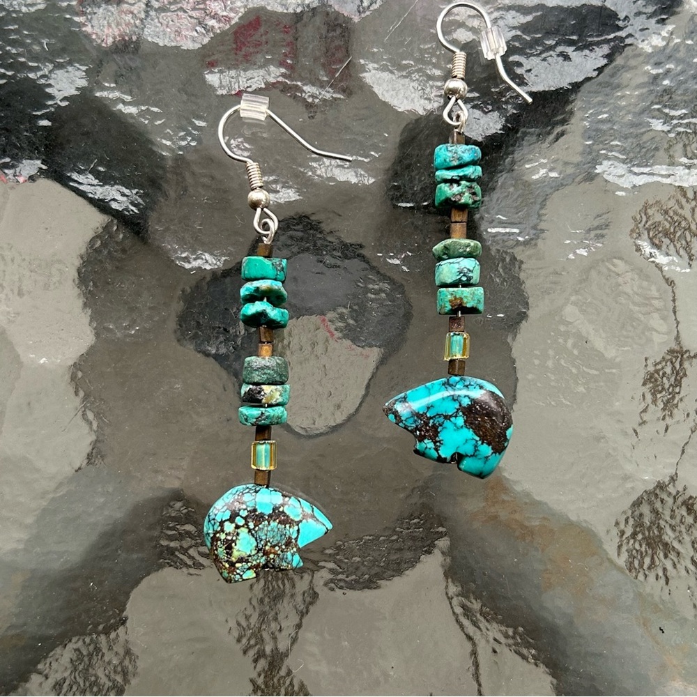 🌀TURQUOISE BEAR EARRINGS!🌀